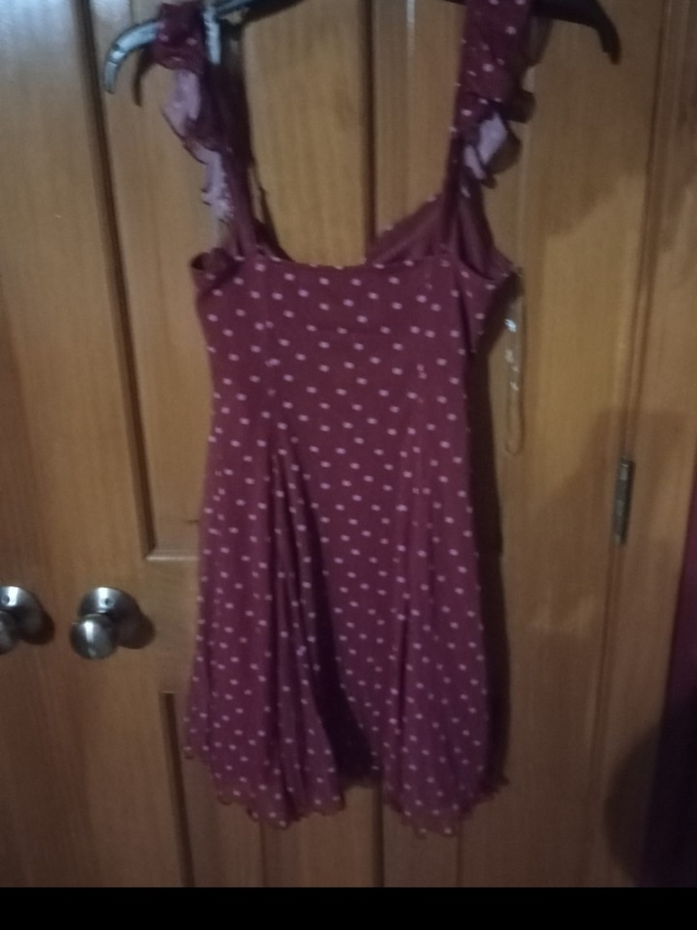 Polka Dot Ruffle Strap Sundress - Rust Color - Picture 3 of 3